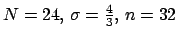$ N=24,\,\sigma=\frac{4}{3},\,n=32$