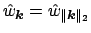 $ \hat w_{\mbox{\boldmath\scriptsize{${k}$}}}=\hat w_{\Vert\mbox{\boldmath\scriptsize{${k}$}}\Vert _2}$