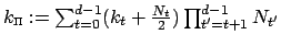 $ k_{\text{\tiny $\Pi$}}:=\sum_{t=0}^{d-1} (k_t+\frac{N_t}{2}) \prod_{t'=t+1}^{d-1} N_{t'}$