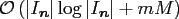 $ {\cal O} \left(\left\vert I_{\ensuremath{\boldsymbol{n}}}\right\vert \log
\left\vert I_{\ensuremath{\boldsymbol{n}}}\right\vert + m M\right)$