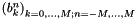 $\left(b_k^n\right)_{k=0,\ldots,M;n=-M,\ldots,M}$
