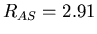 $R_{AS}=2.91$