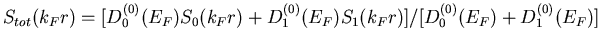 $S_{tot}(k_Fr)=[D^{(0)}_0(E_F) S_0(k_Fr) + D^{(0)}_1(E_F) S_1(k_Fr)]
/[D^{(0)}_0(E_F) + D^{(0)}_1(E_F)]$